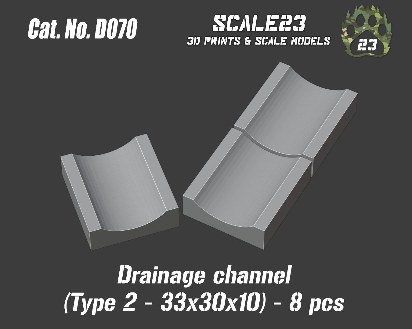 Drainage channel 33x30x10 (8pc)
