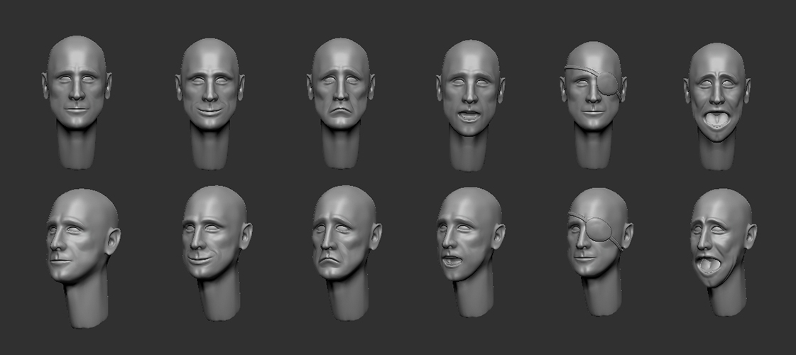 Male heads (10pc)