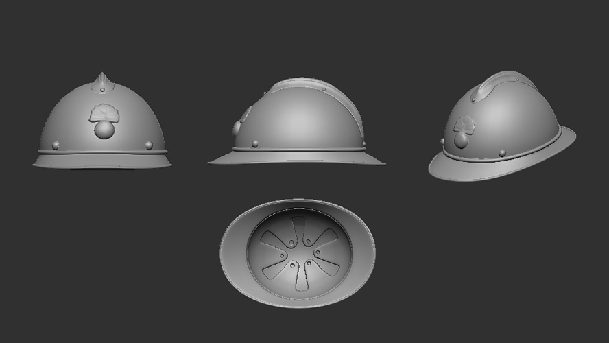 French helmet M15 - detail (10pc) - Click Image to Close