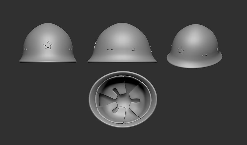 WW2 Japanese helmet M30-32 - detail (10pc)