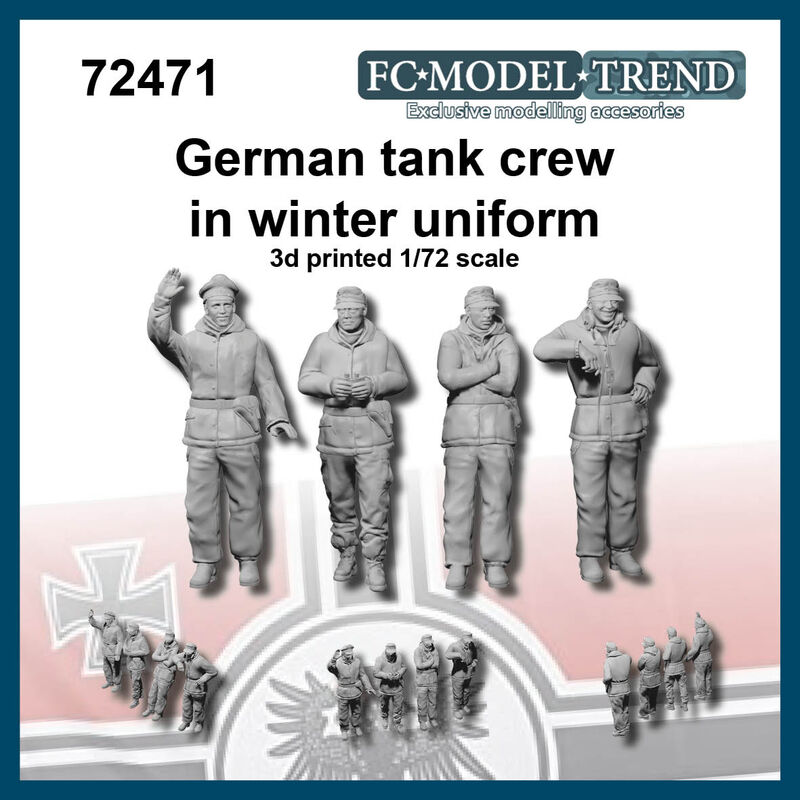 WW2 German tank crew in winter uniform - Click Image to Close