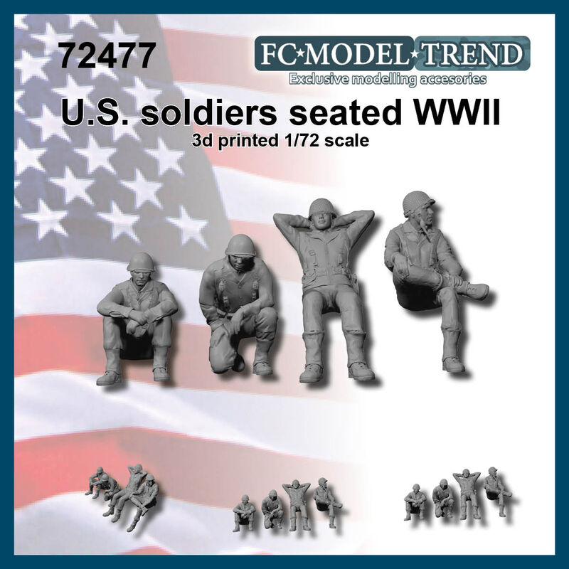 WW2 U.S. soldiers - seated - set 2 - Click Image to Close