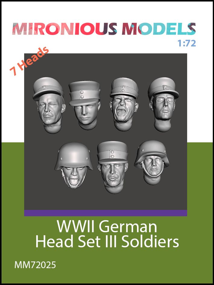 WW2 German Soldiers Heads - set 3