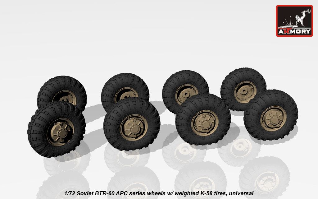 BTR-60 wheels with weighted tires K-58