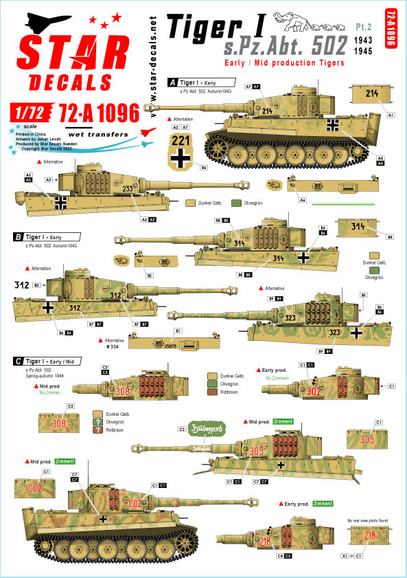Tiger I - sPzAbt.502 - set 2