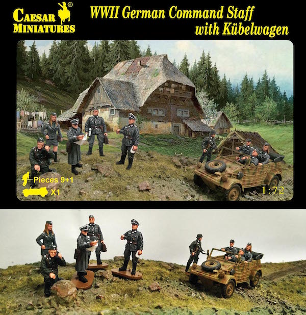 WWII German Command Staff with Kubelwagen