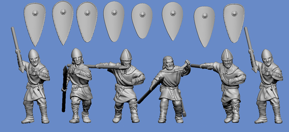 Hastings 1066 - Anglo-Saxon light infantry with spear - set 1