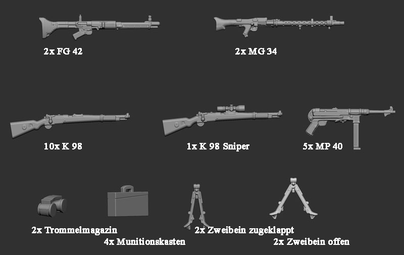 WW2 German weapons - set 1 - Click Image to Close