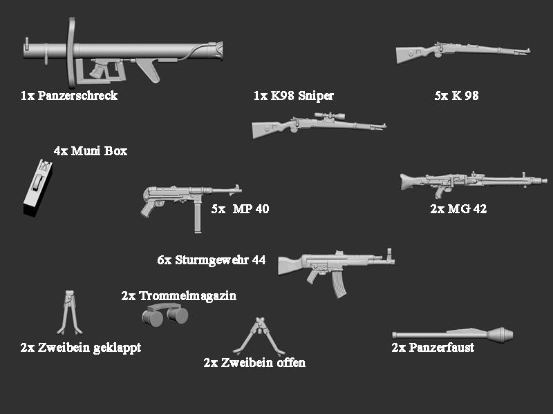 WW2 German weapons - set 2 - Click Image to Close