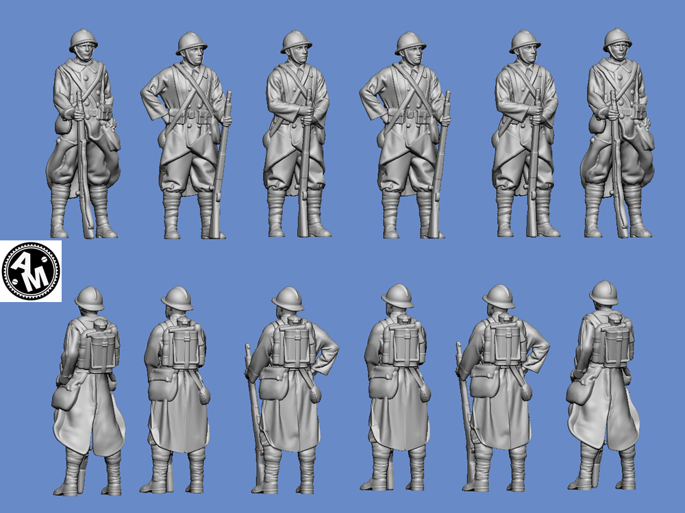 WW1 French infantry - standing - Click Image to Close
