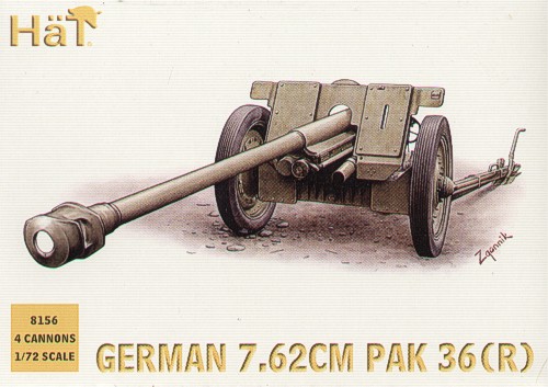German 7.62cm Pak 36(r) AT gun with crew (4 guns included)