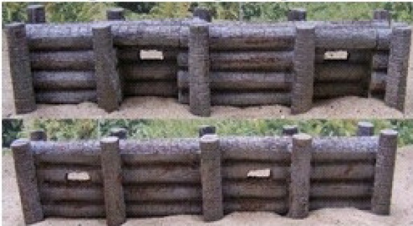 Japanese coconut trunk barricade with fire emplacements