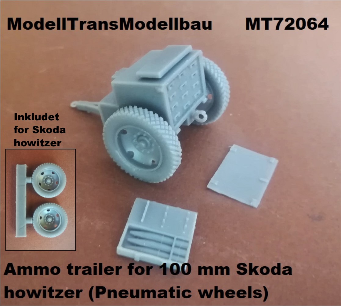 100mm Skoda 14/19 ammo trailer with DS wheels - Click Image to Close