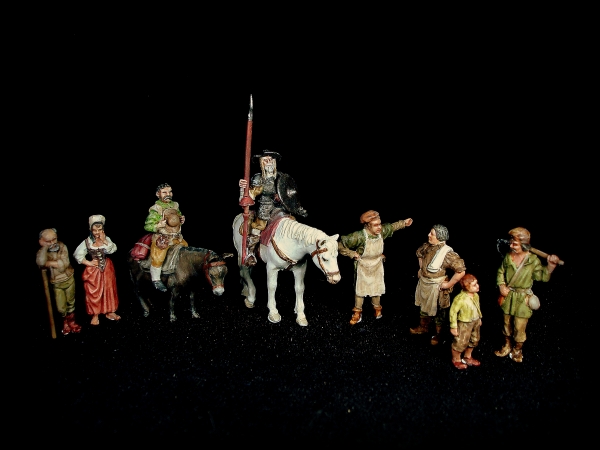 Don Quichotte & Sancho Panza & peasants