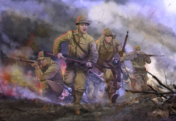 WWII Imperial Japanese Army in Attack