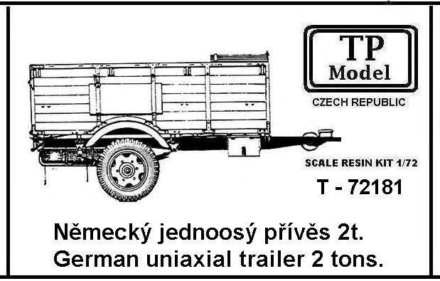 German uniaxial trailer 2t