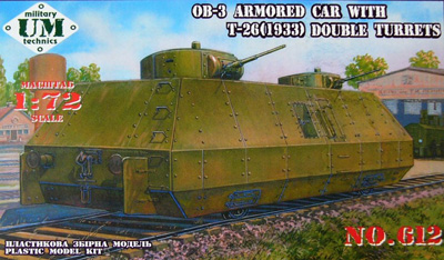 Armored Railroad Car OB-3 with two T-26 (1933) turrets - Click Image to Close